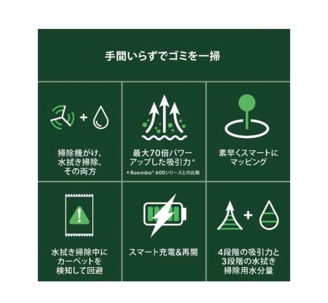 新品未開封 ルンバ Roomba105 Combo ロボット 掃除機 水拭き 黒