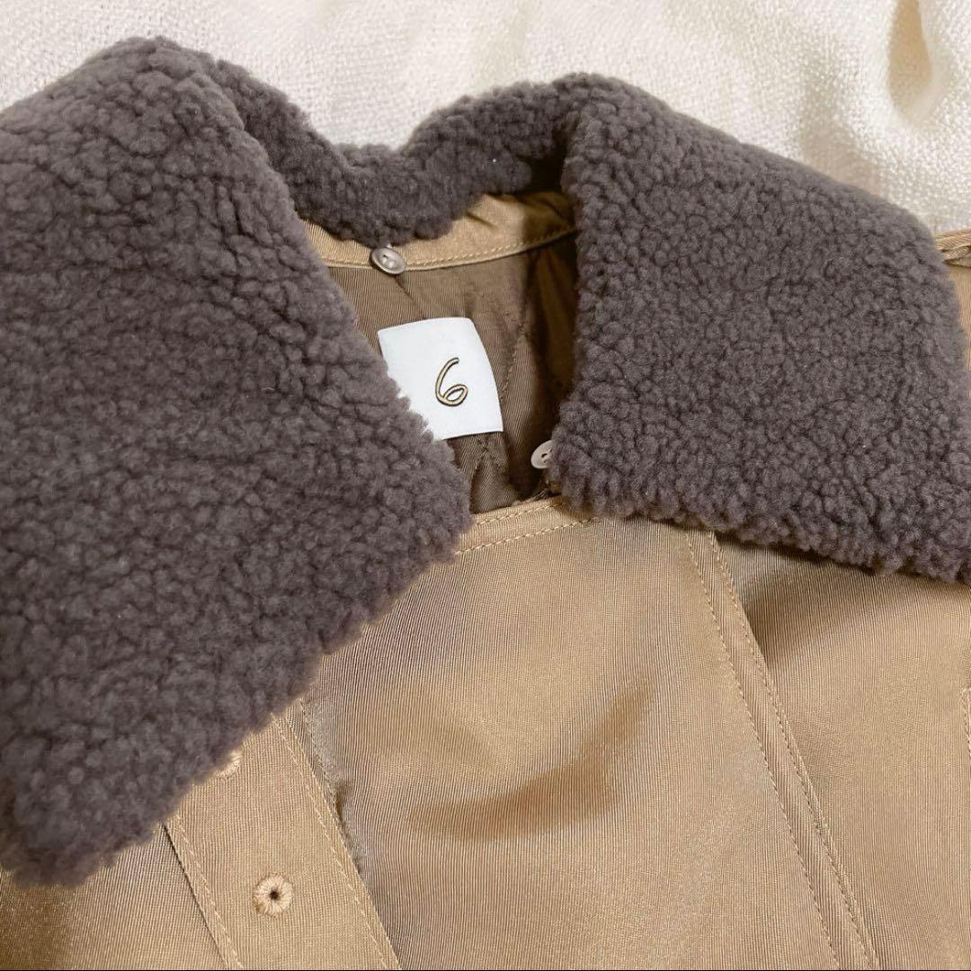 【新品】6(ROKU) BOA COLLAR ZIP COAT ボアコート