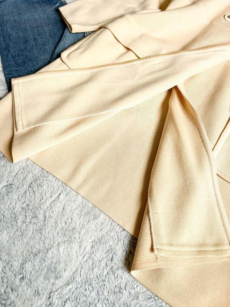 【FOXEY】フォクシー ウール100% ロングコート 金釦 アイボリー 38