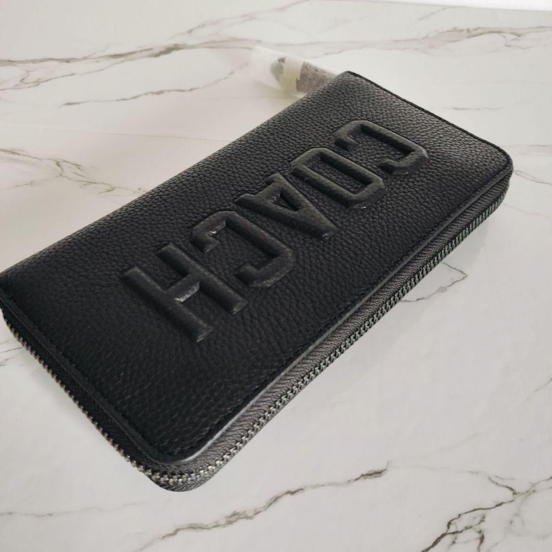 未使用品☆COACH コーチ☆ ラウンドファスナー長財布 ブラック レザー