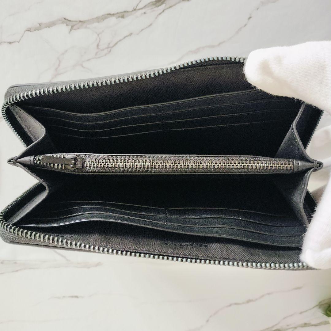 未使用品☆COACH コーチ☆ ラウンドファスナー長財布 ブラック レザー