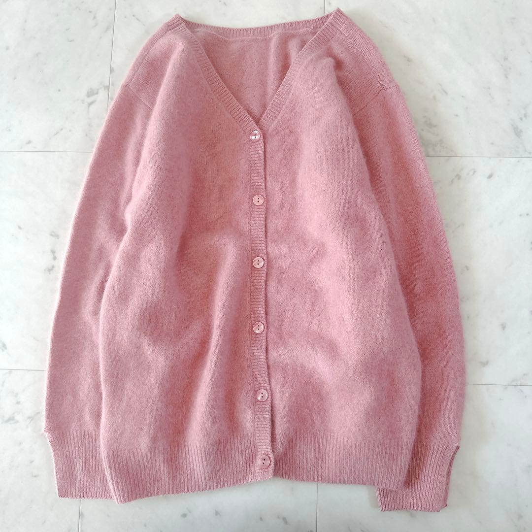 美品♪シーナリー ラクーン3WAYニットカーディガン 人気 ファーニット ピンク