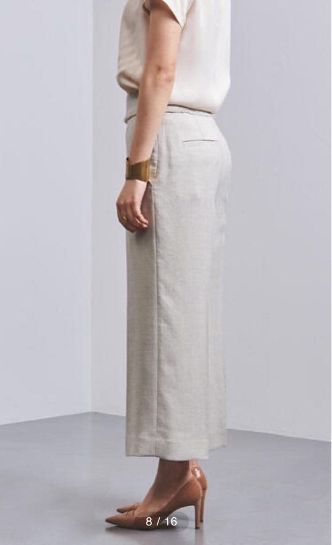 [極美品]ユナイテッドアローズ　フリンジ　ノーカラーパンツセットアップ　40 L