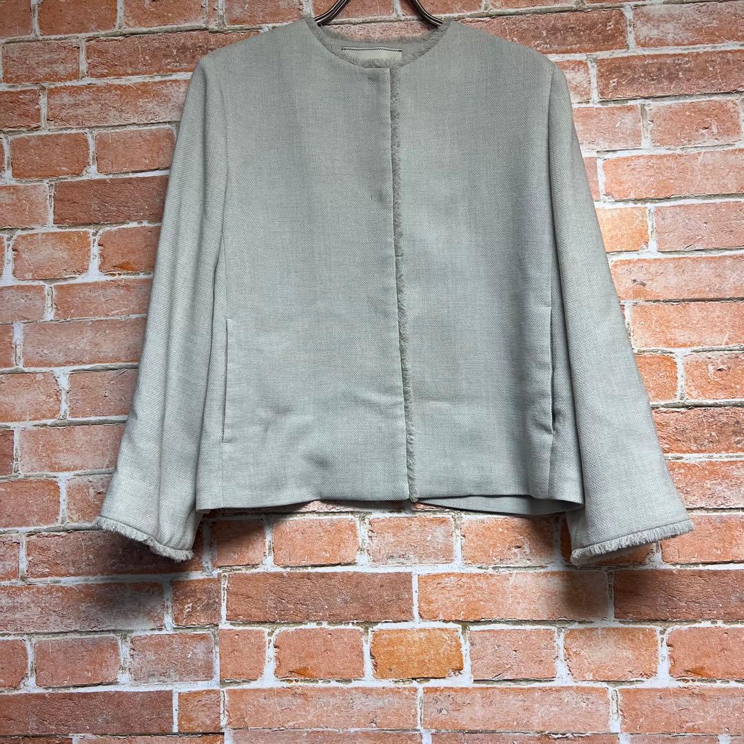 [極美品]ユナイテッドアローズ　フリンジ　ノーカラーパンツセットアップ　40 L