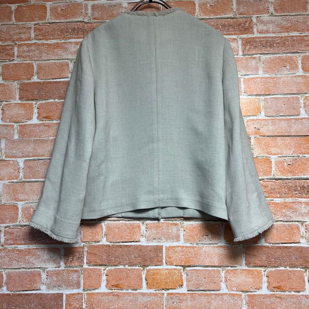 [極美品]ユナイテッドアローズ　フリンジ　ノーカラーパンツセットアップ　40 L