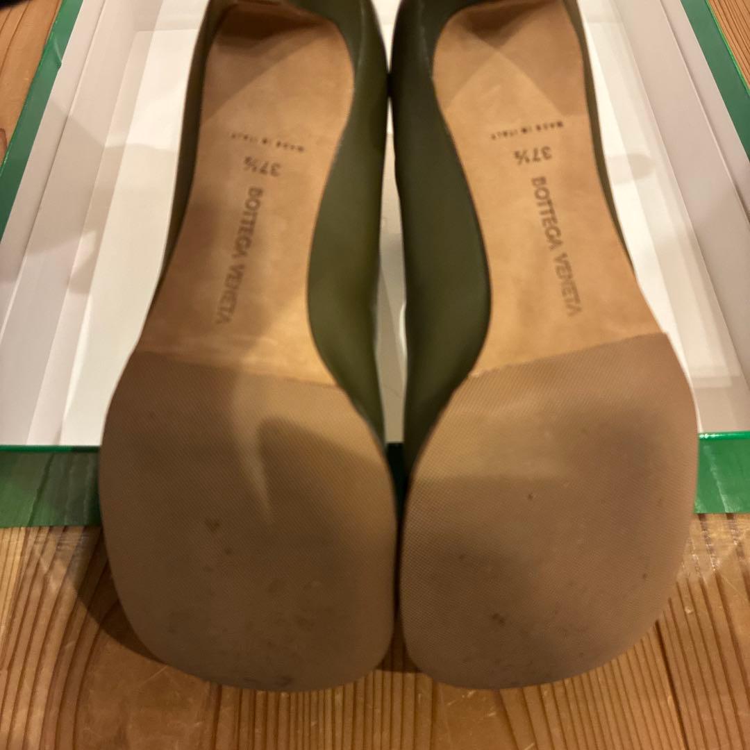 【美品】BOTTEGA VENETA ブロックアンクルブーツ37 カーキ