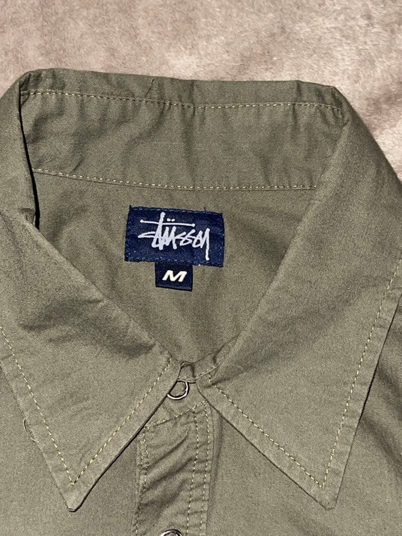 90s 00s OLD STUSSY ヴィンテージ 紺タグUSA製 ワークシャツ