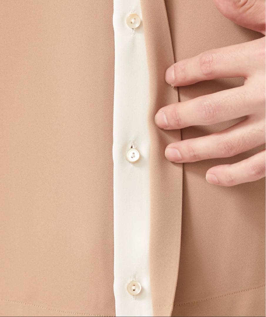 【CULLNI】LAYERED ASYMMETRY S/S SH ベージュ S