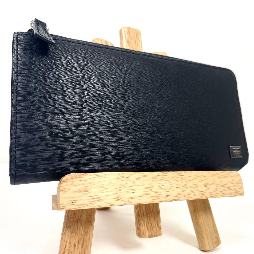 ポーター　長財布　展示品　カレント　Ｌ字ファスナー　ロゴプレート　ブラック