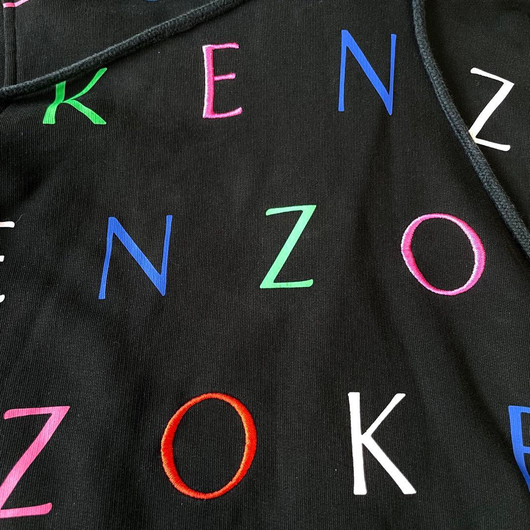極美品✨KENZO ケンゾー　フーディー　パーカー　刺繍　ロゴ総柄　マルチカラー