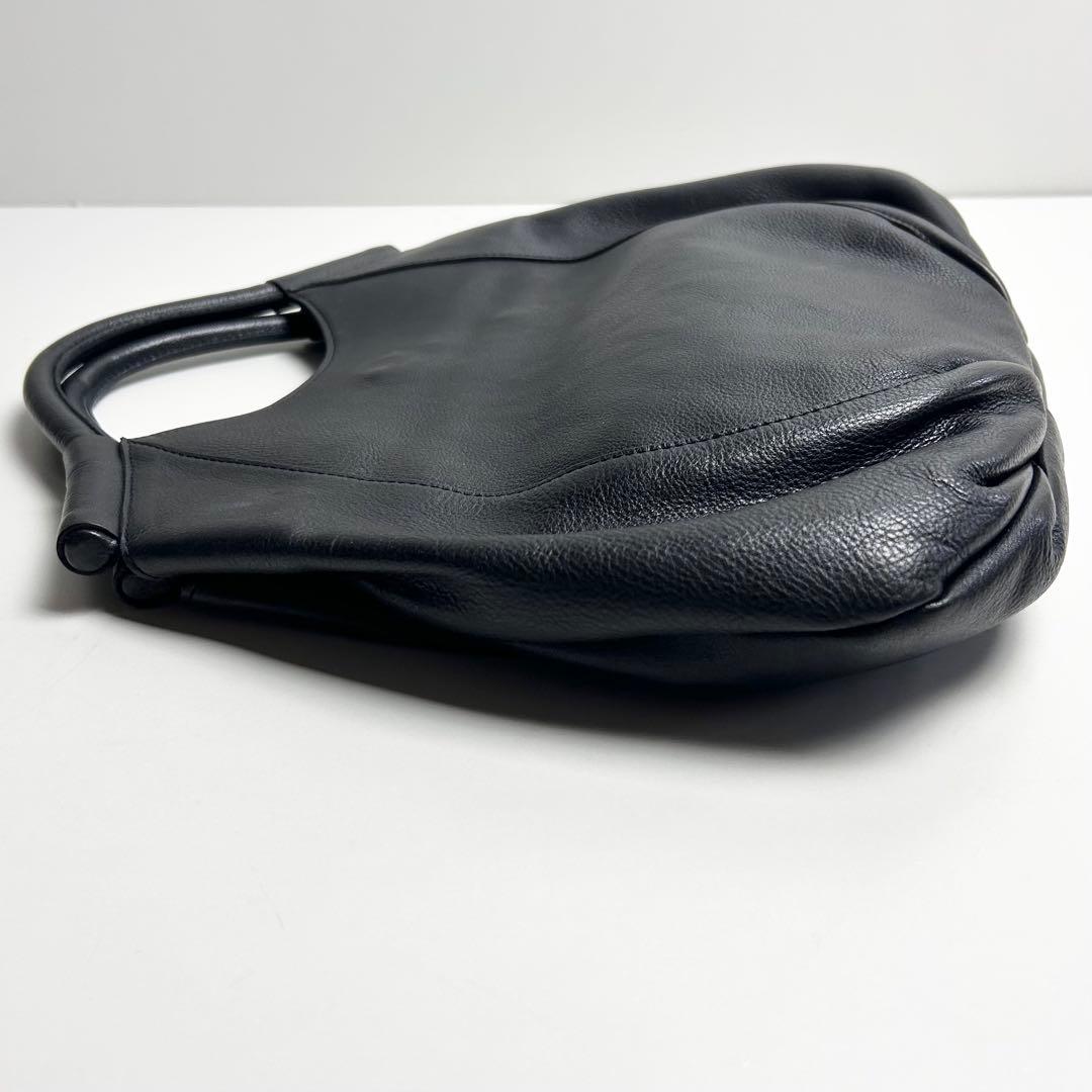 【美品】ビースタッフ/日本製レザーハンドバッグ/トートバッグ/3室構造/ブラック