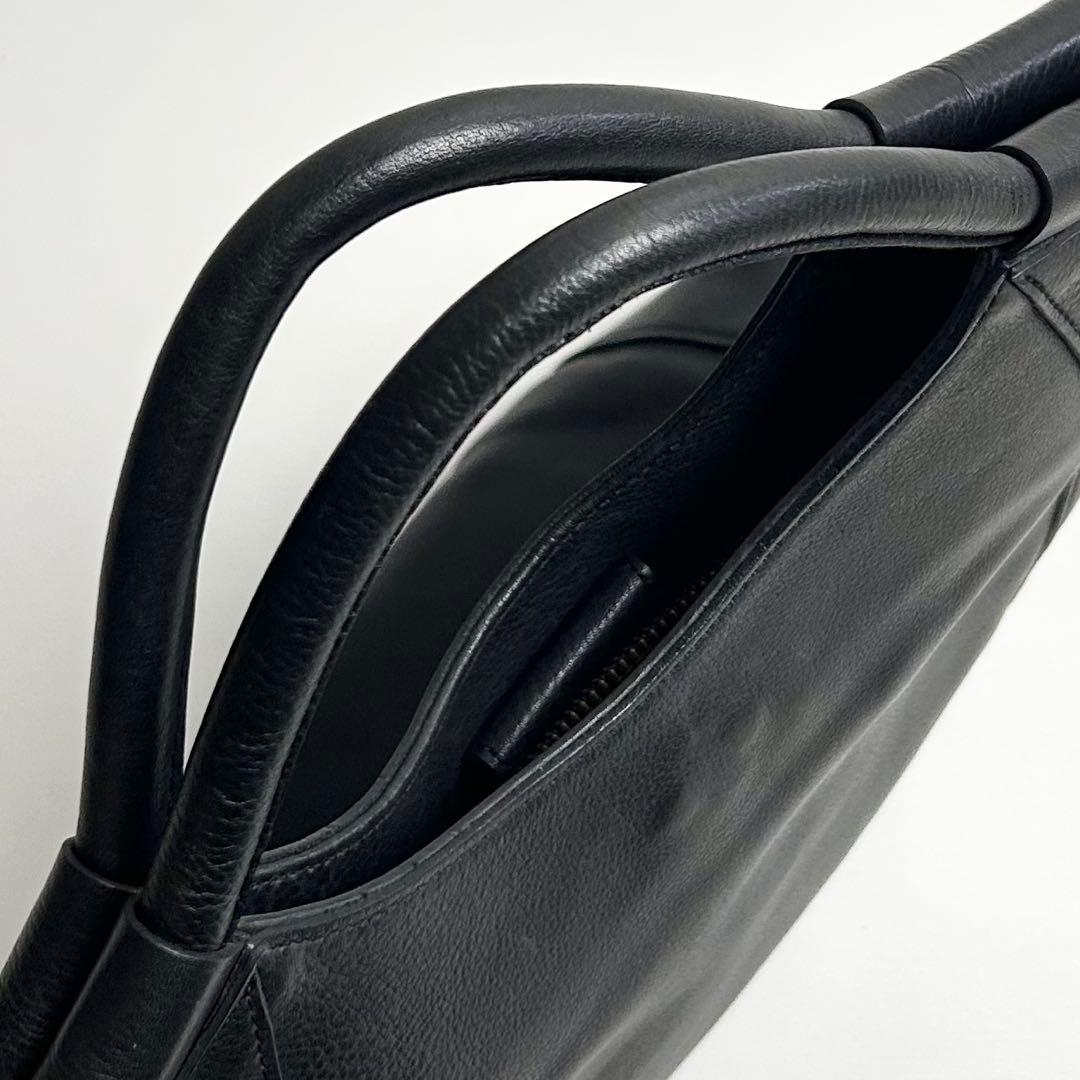 【美品】ビースタッフ/日本製レザーハンドバッグ/トートバッグ/3室構造/ブラック