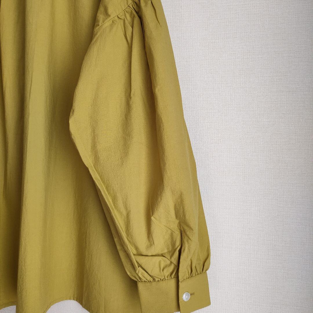 新品 HUIS. 遠州織物オーガニックコットンバルーンスリーブワイドブラウス