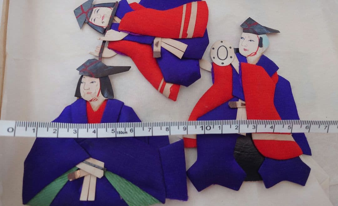 「押し絵雛の掛軸」内裏雛と三人官女と五人囃子