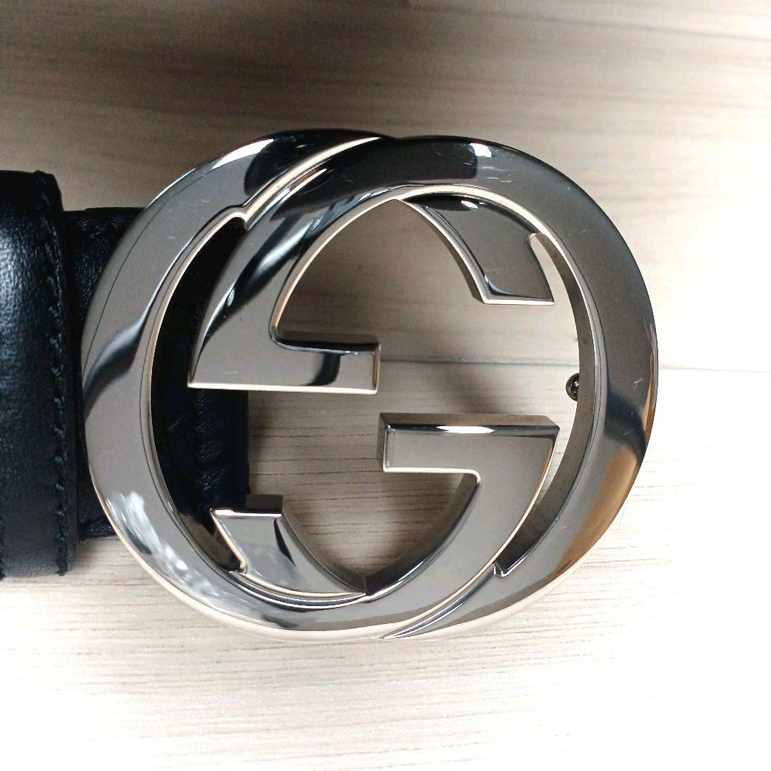 GUCCIベルト インターロッキング ブラック シルバー グッチシマ ほぼ未使用
