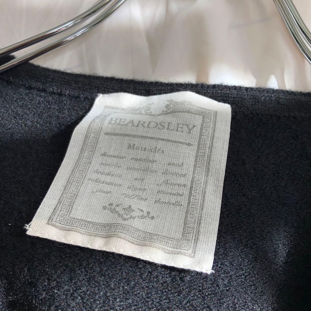 BEARDSLEY ウール 裾レース ニット ブラック