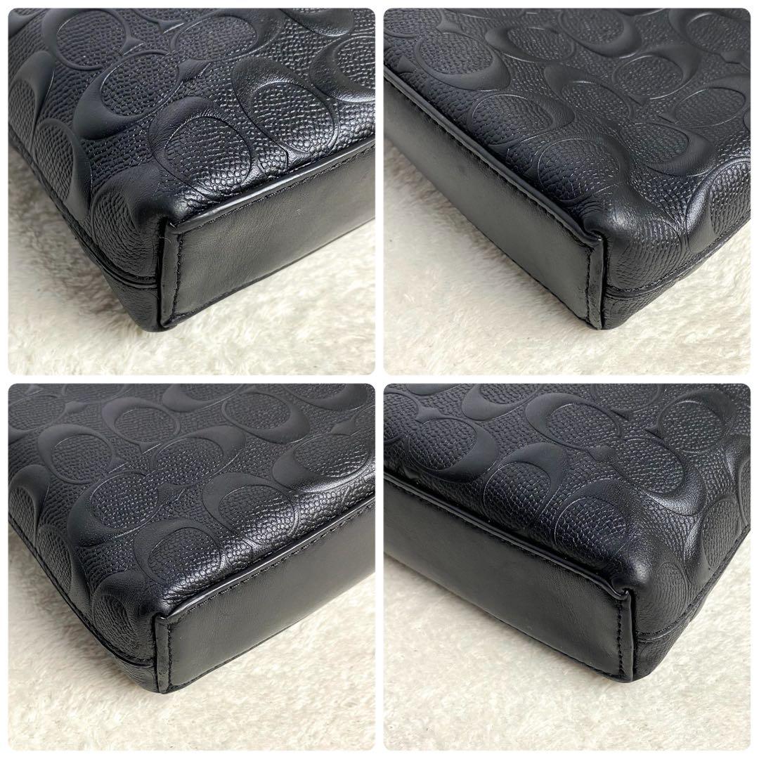 【美品☆人気モデル】コーチ ビジネスバッグ 2way シグネチャー 総柄 黒