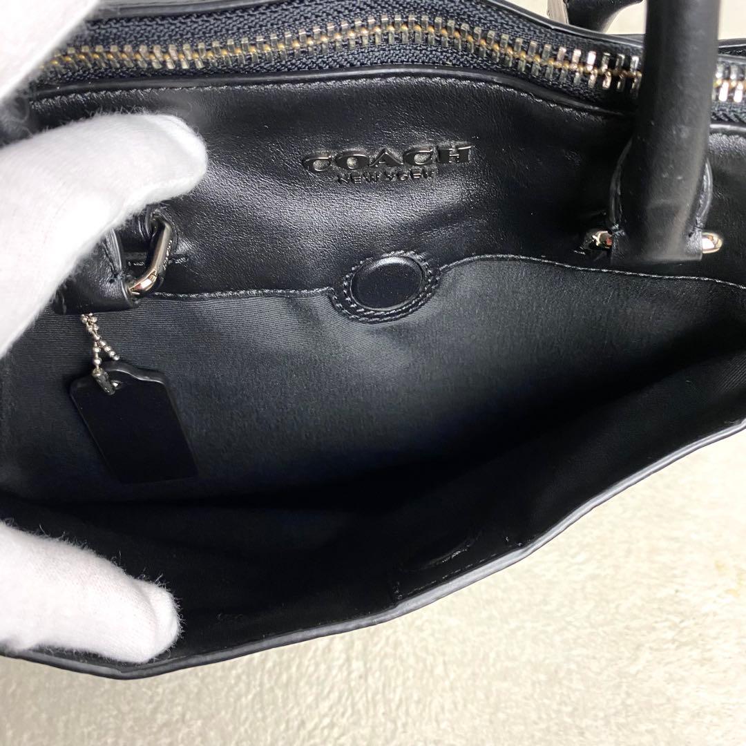 【美品☆人気モデル】コーチ ビジネスバッグ 2way シグネチャー 総柄 黒