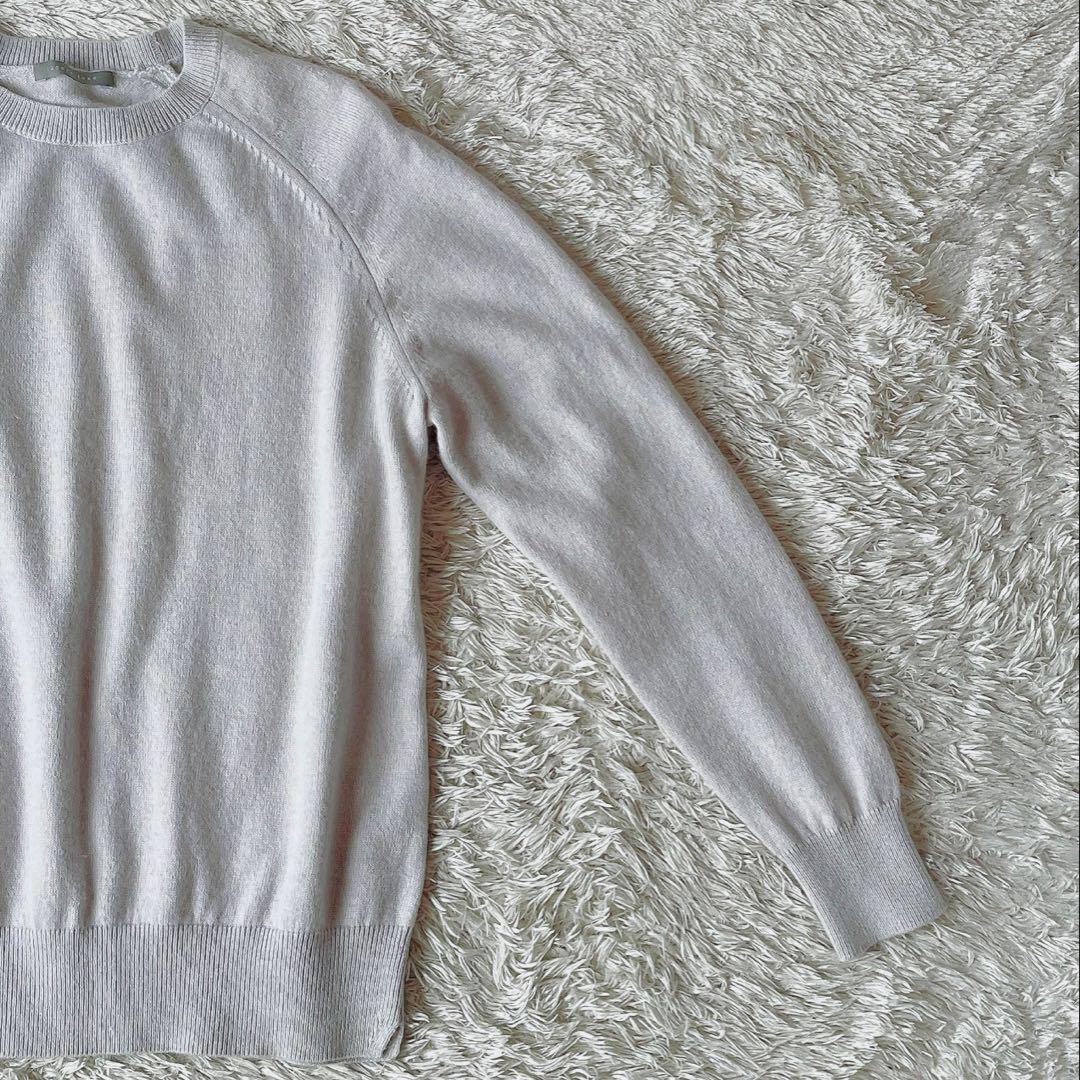 【美品】セオリーリュクス カシミアウール クルーネックニット セーター グレー系