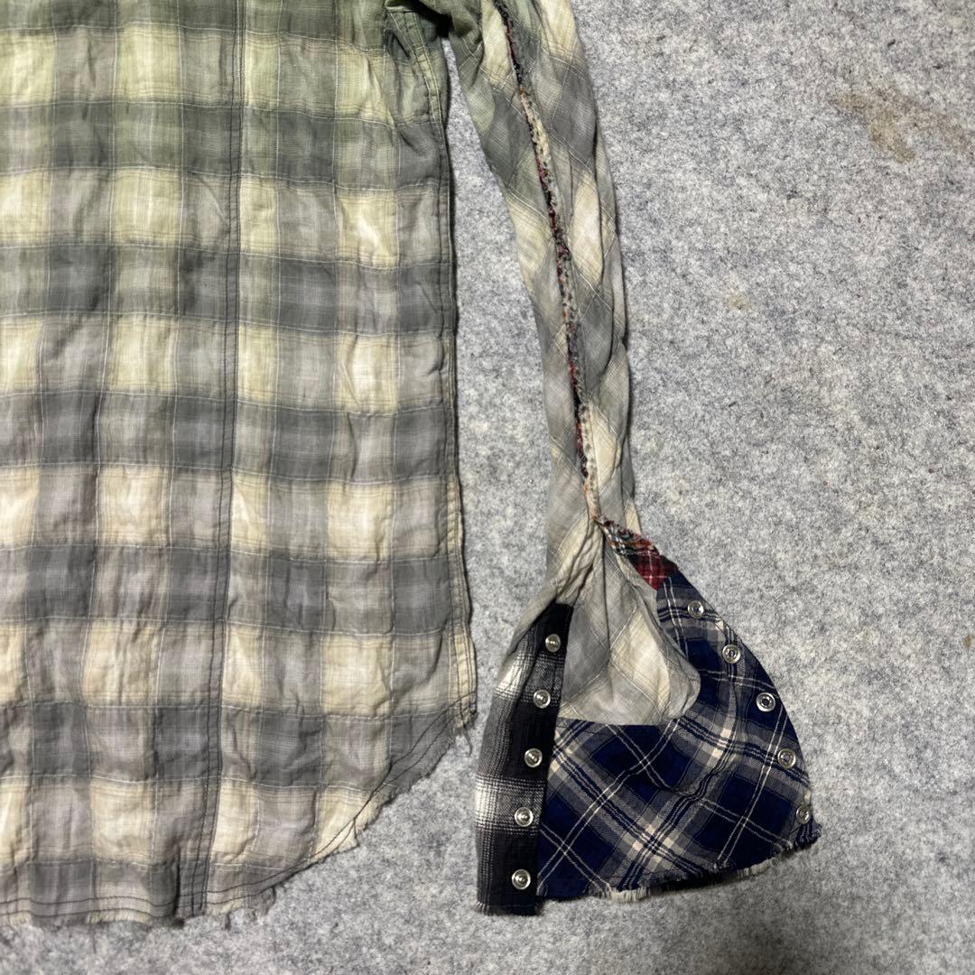 LGB フード付きチェックネルシャツ