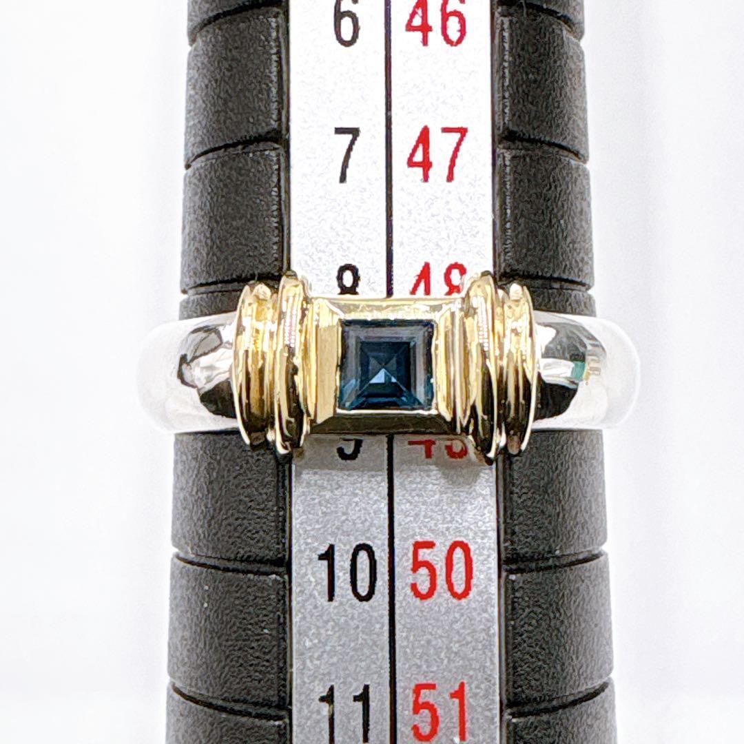 極美品 オールドティファニー サファイア コンビ8.5号 シルバー925 k18