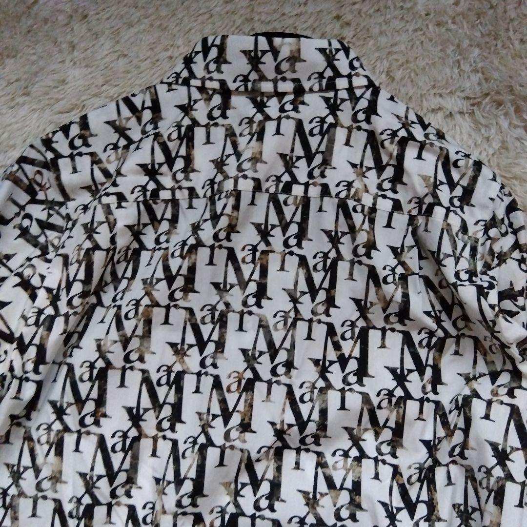 素敵♡マックスマーラ　Max Mara　総柄　シャツ　銀タグ　高級　ホワイト