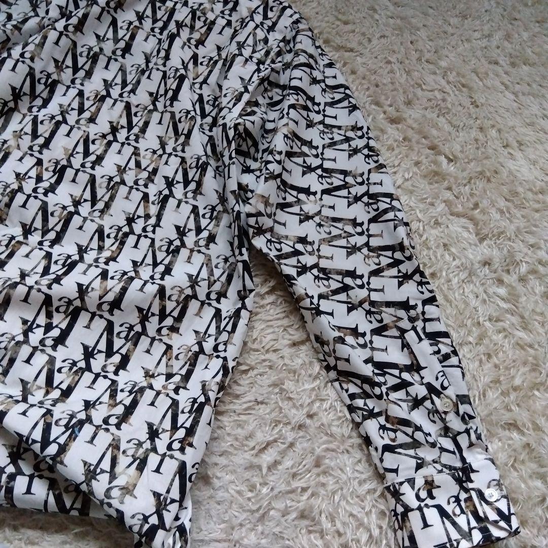 素敵♡マックスマーラ　Max Mara　総柄　シャツ　銀タグ　高級　ホワイト