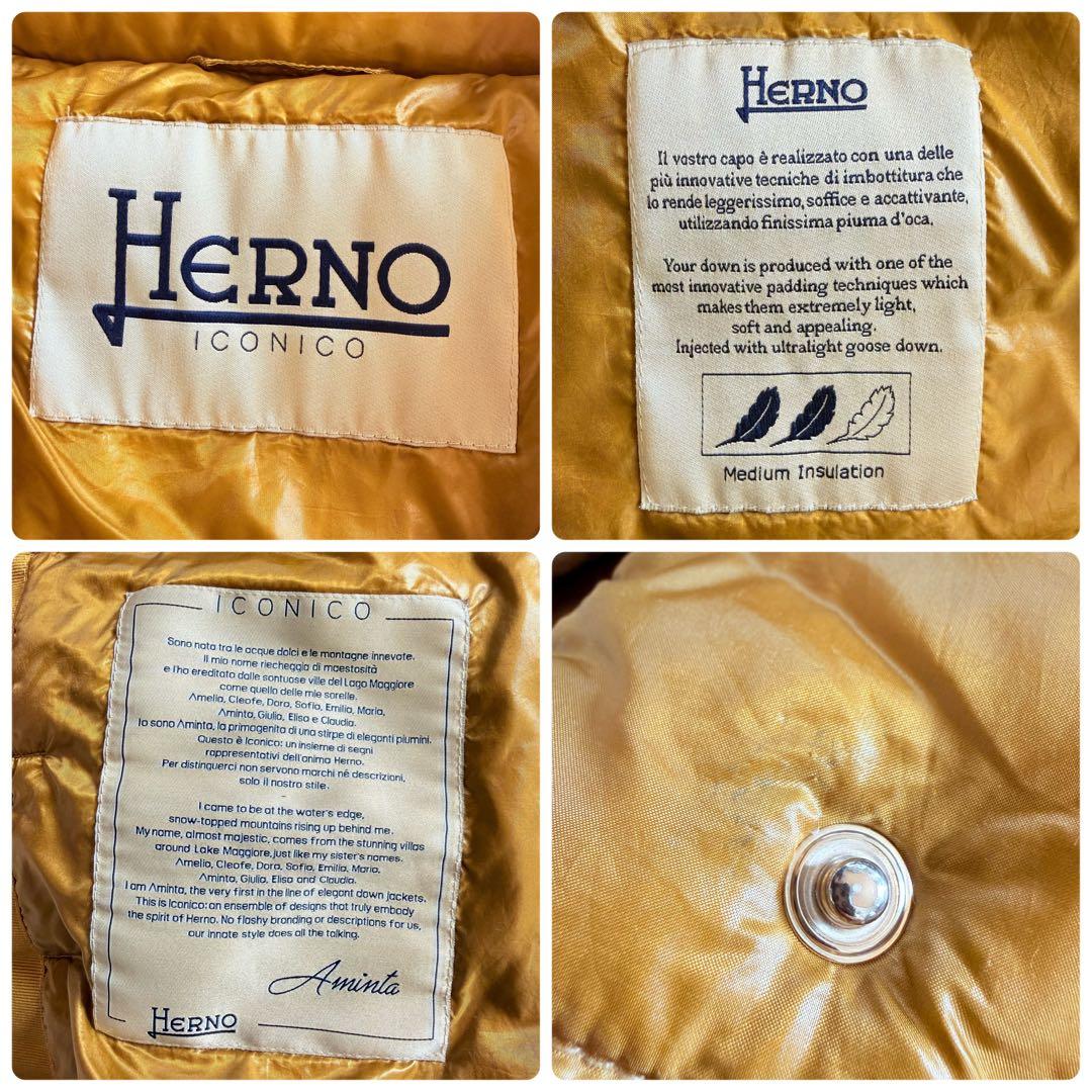 人気★HERNO ICONICO アミンタ 軽量 ダウンコート 42 キャメル