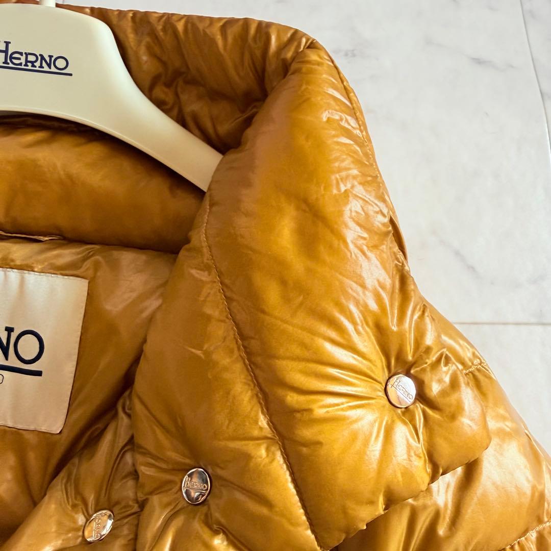 人気★HERNO ICONICO アミンタ 軽量 ダウンコート 42 キャメル