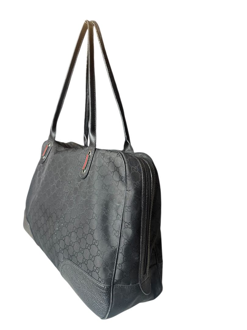 GUCCI GGナイロン ボストンバッグ 黒 使用感あり 保存袋付き