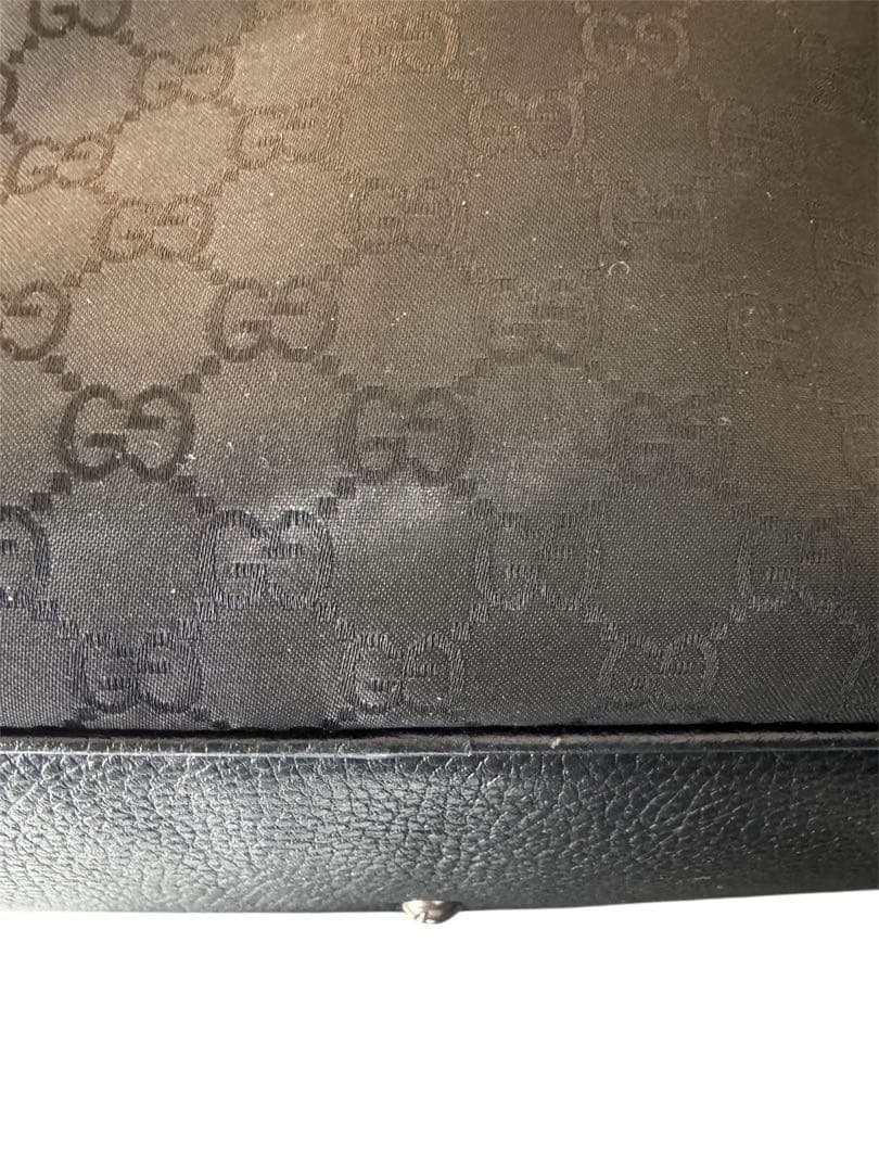 GUCCI GGナイロン ボストンバッグ 黒 使用感あり 保存袋付き