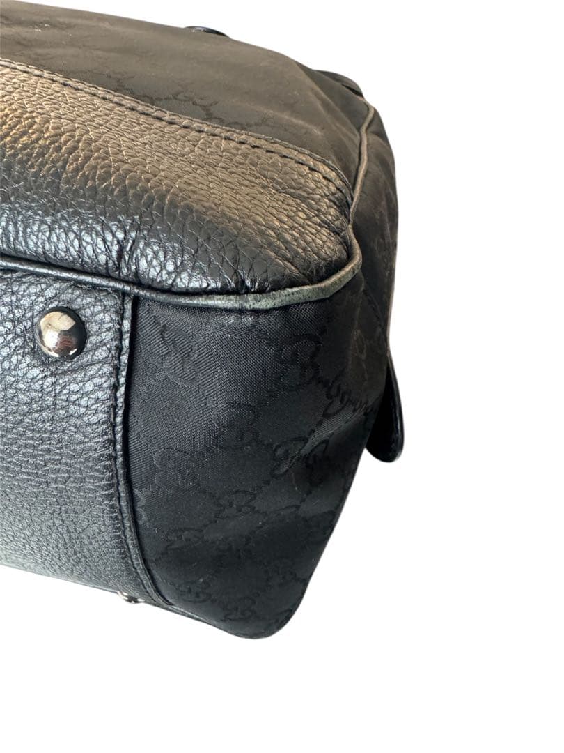 GUCCI GGナイロン ボストンバッグ 黒 使用感あり 保存袋付き