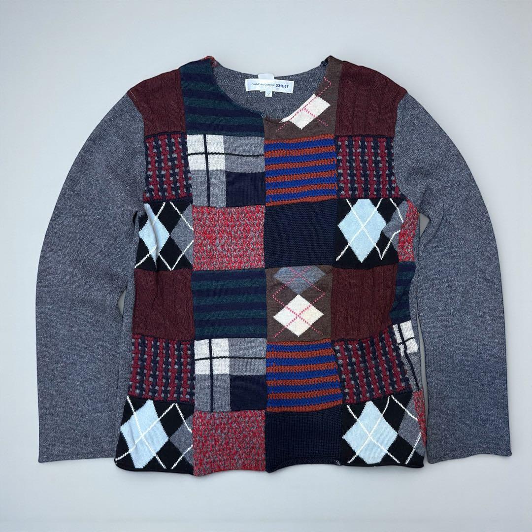 トップス COMME des GARCONS Shirt Patchwork Knit