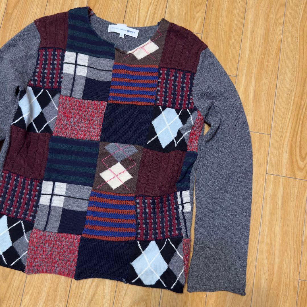 トップス COMME des GARCONS Shirt Patchwork Knit