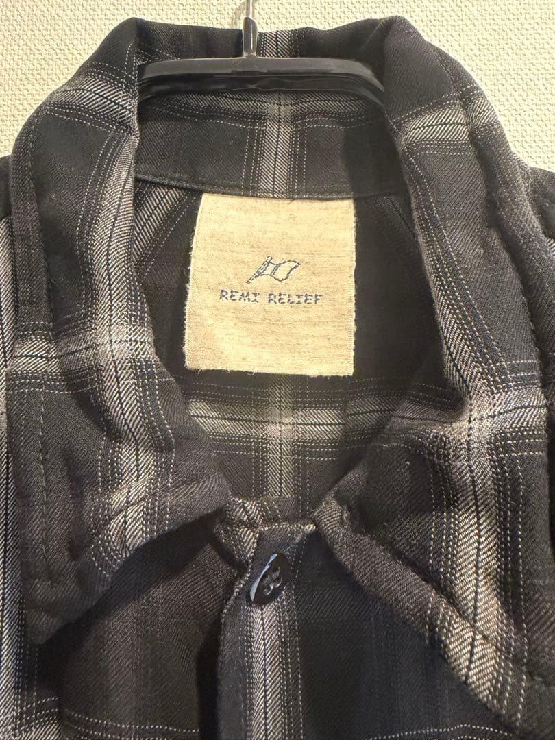 アパルトモン別注　REMI RELIEF CHECK 2 WAY SHIRT 黒