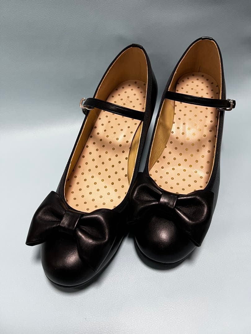 Leur Getter ルルゲッタ ブラック リボン付き シューズ　24.5㎝
