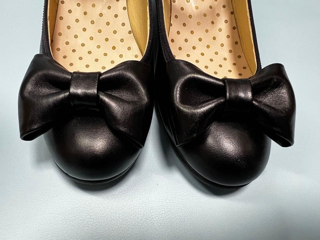 Leur Getter ルルゲッタ ブラック リボン付き シューズ　24.5㎝
