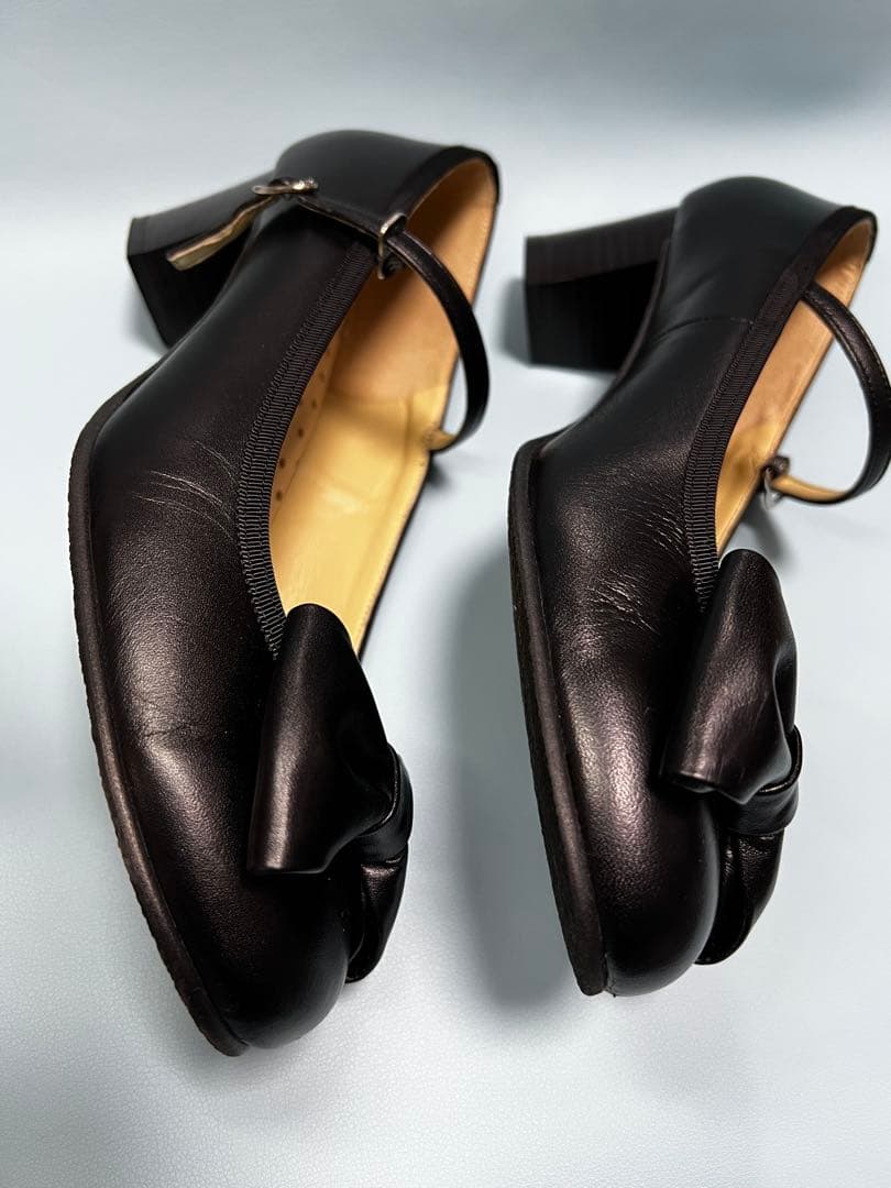 Leur Getter ルルゲッタ ブラック リボン付き シューズ　24.5㎝