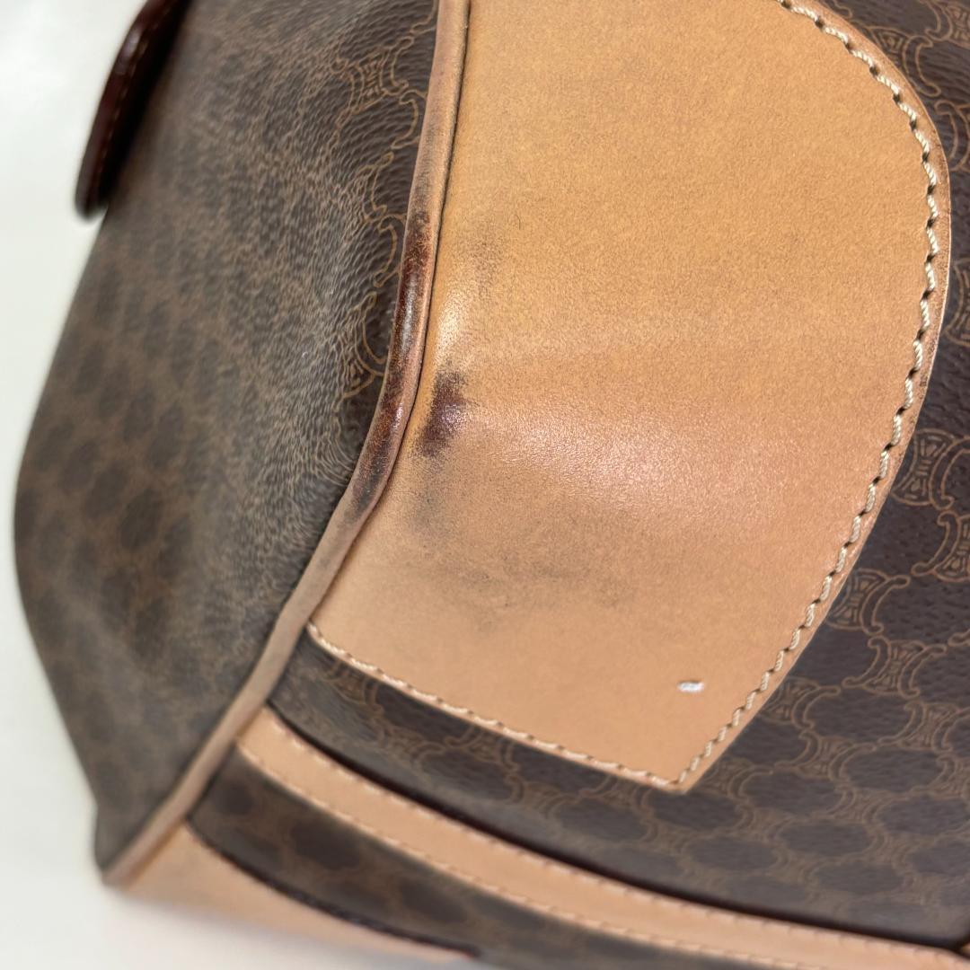 レザー ボストンバッグ ブラウン・ベージュ