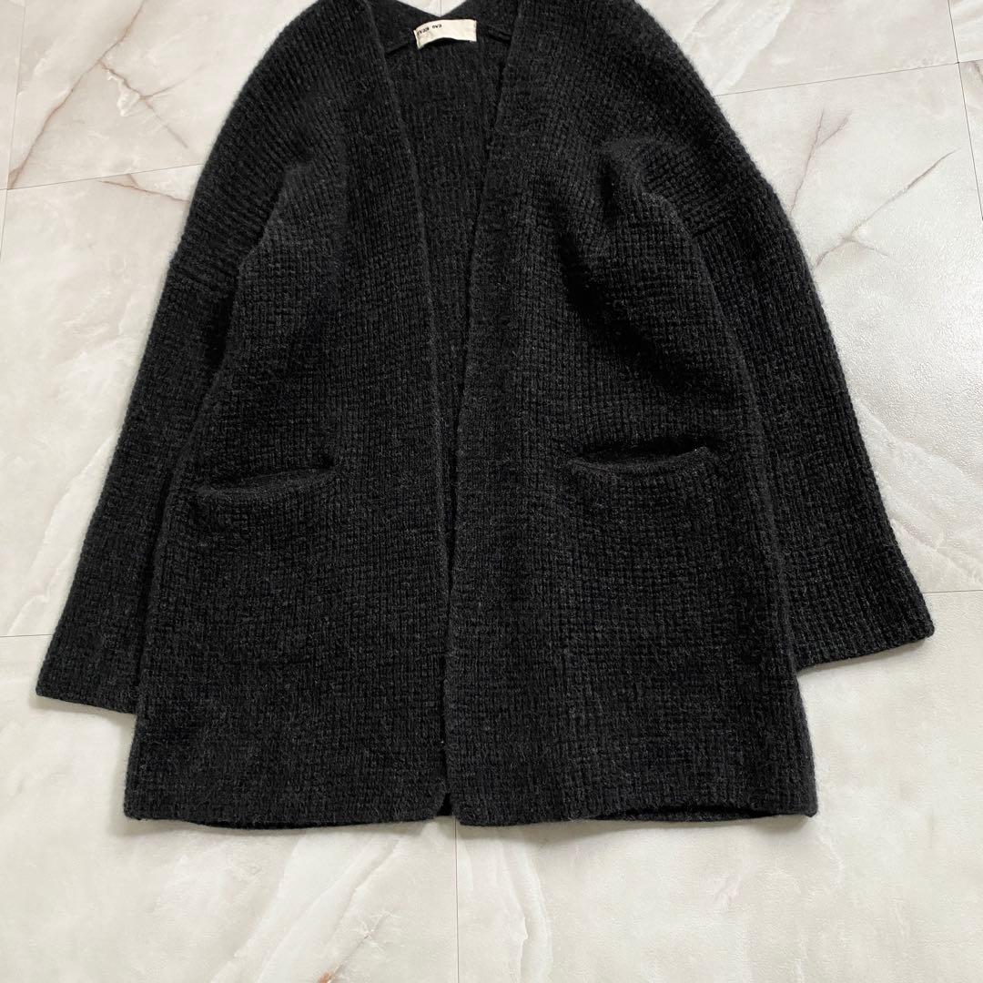 A18158 美品 エヴァムエヴァ ウールフォックスショートローブ チャコール