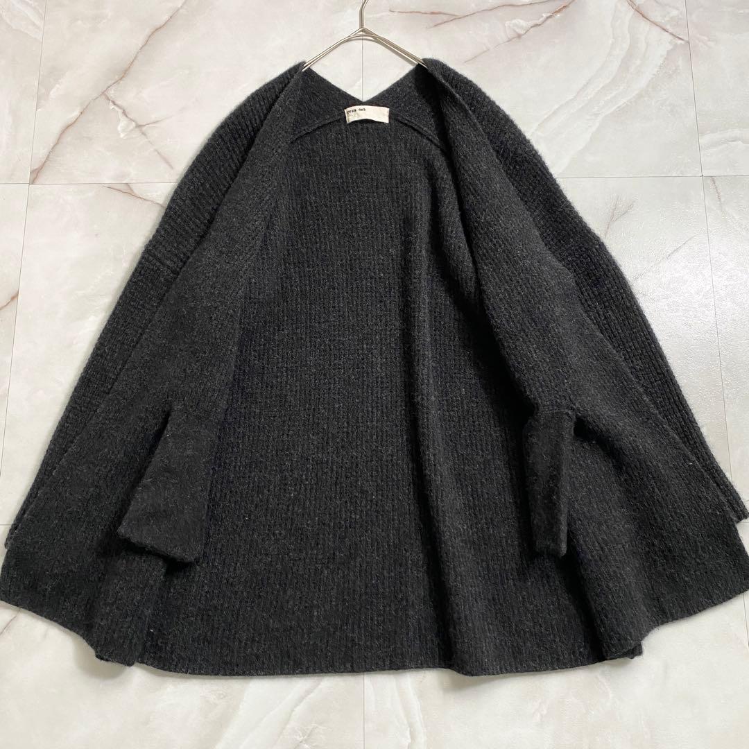 A18158 美品 エヴァムエヴァ ウールフォックスショートローブ チャコール