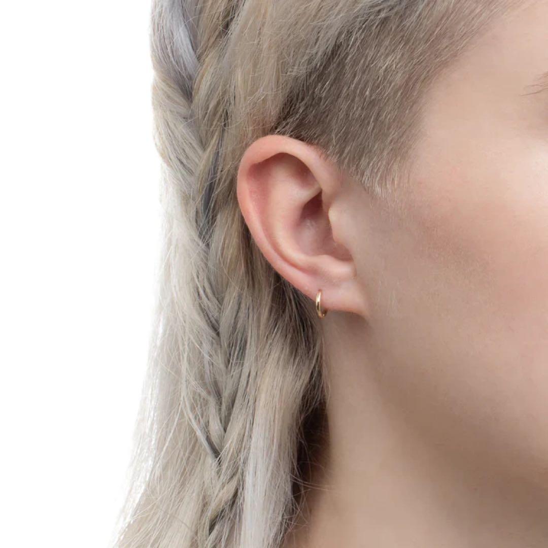 新品★ヒロタカ　K18 MANHATTAN フープ ピアス XS サイズ