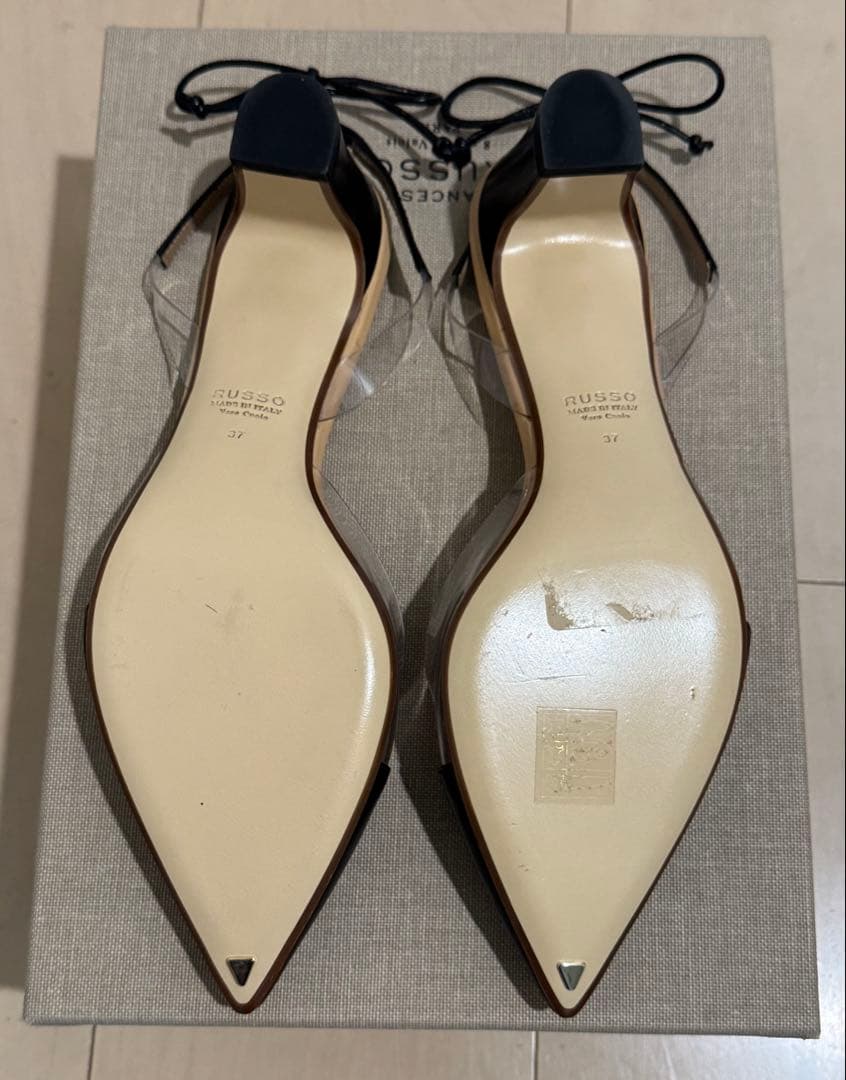 未使用 Francesco Russo バックストラップパンプス 24cm相当