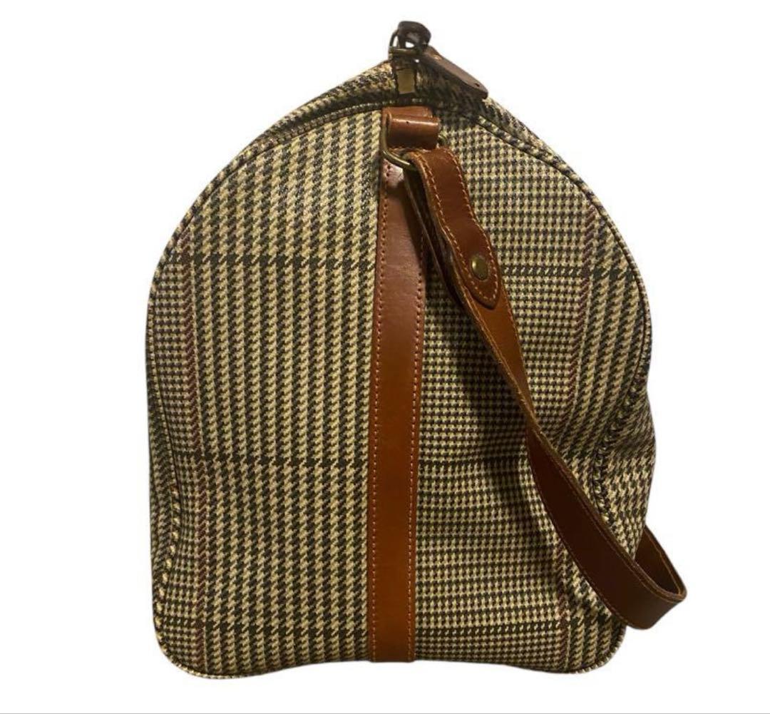 チェック柄ボストンバッグ 大容量