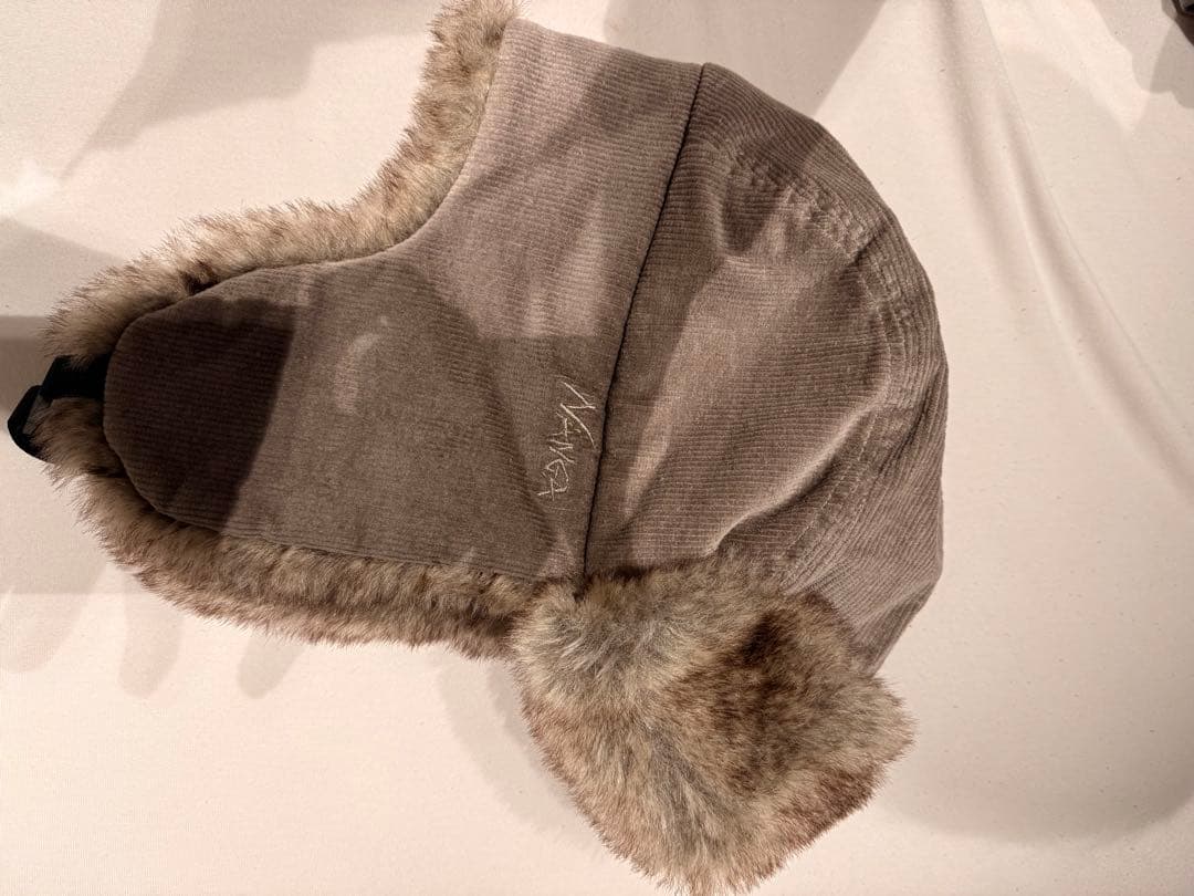 NANGA グレー コーデュロイ フライトキャップ