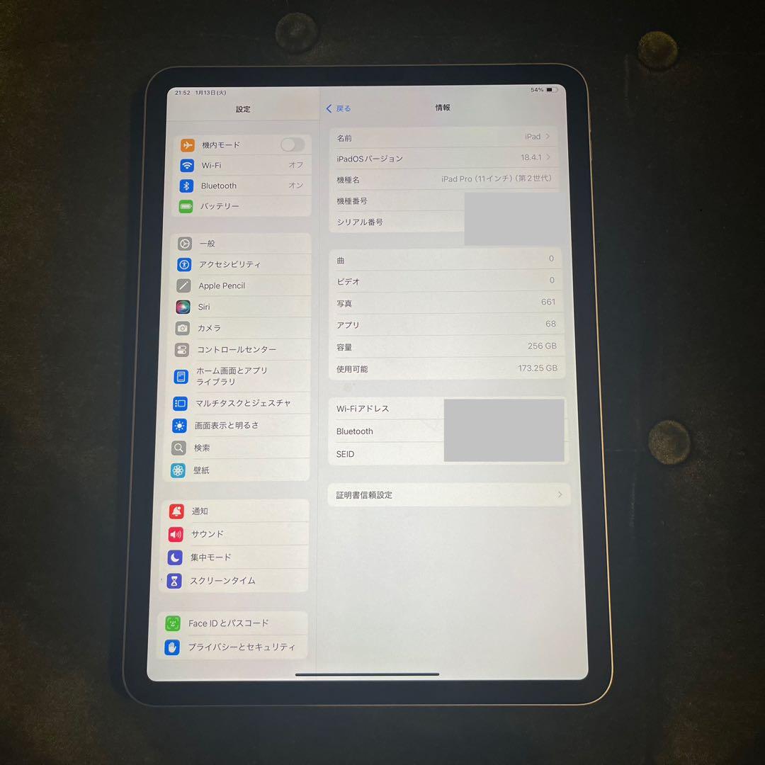 Apple iPad Pro 11インチ 256GB Wi-Fi 第二世代