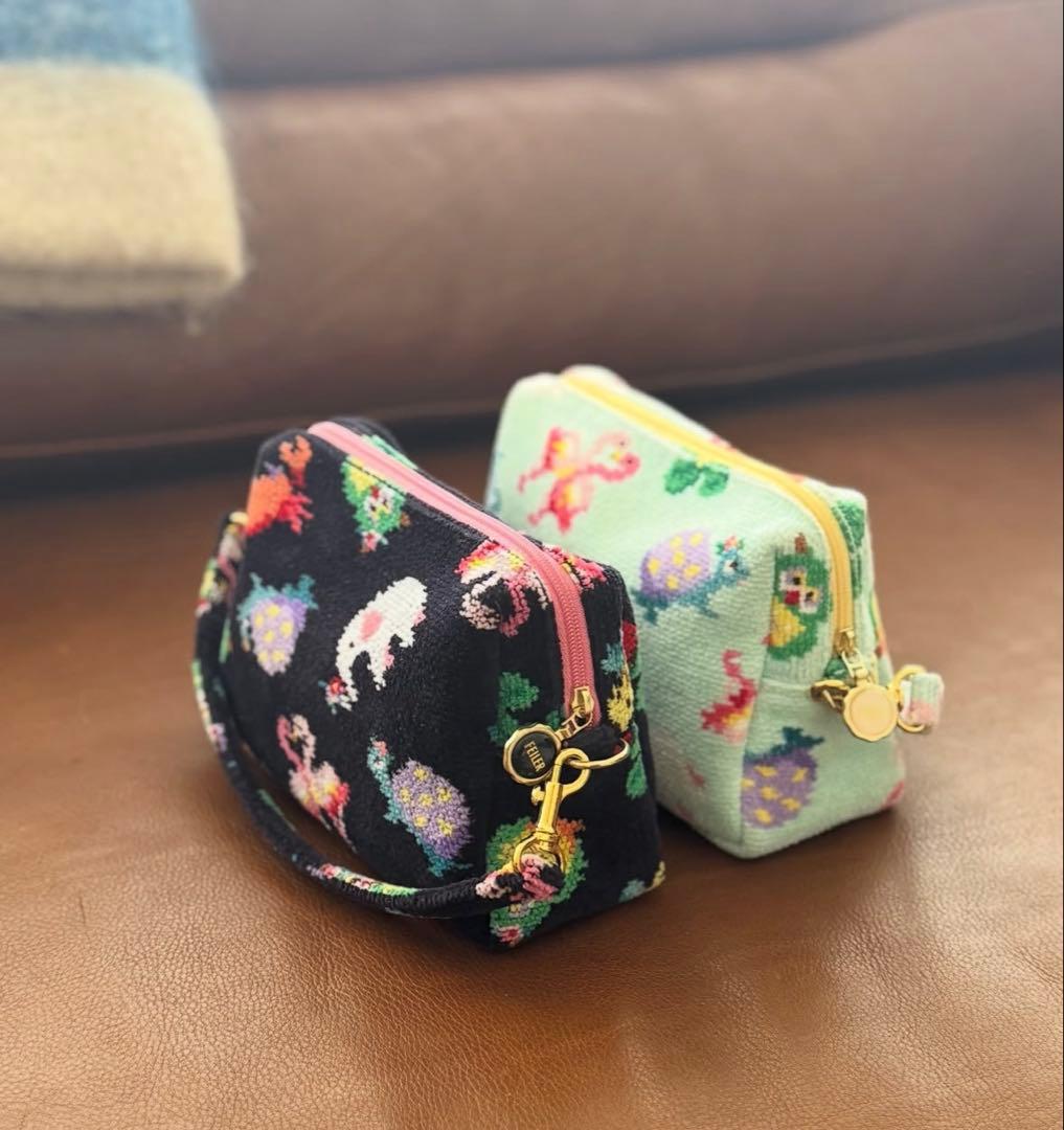 フェイラー 神崎恵 ファンキーフォーチュン ネイビー 手付きポーチ