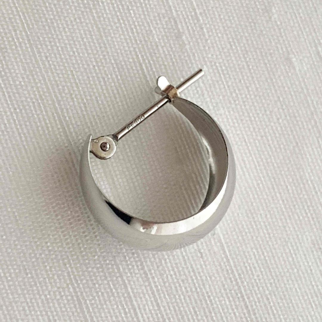 プラチナ【7×13mm 月甲フープピアス】pt900刻印入 日本製 ペア 新品！