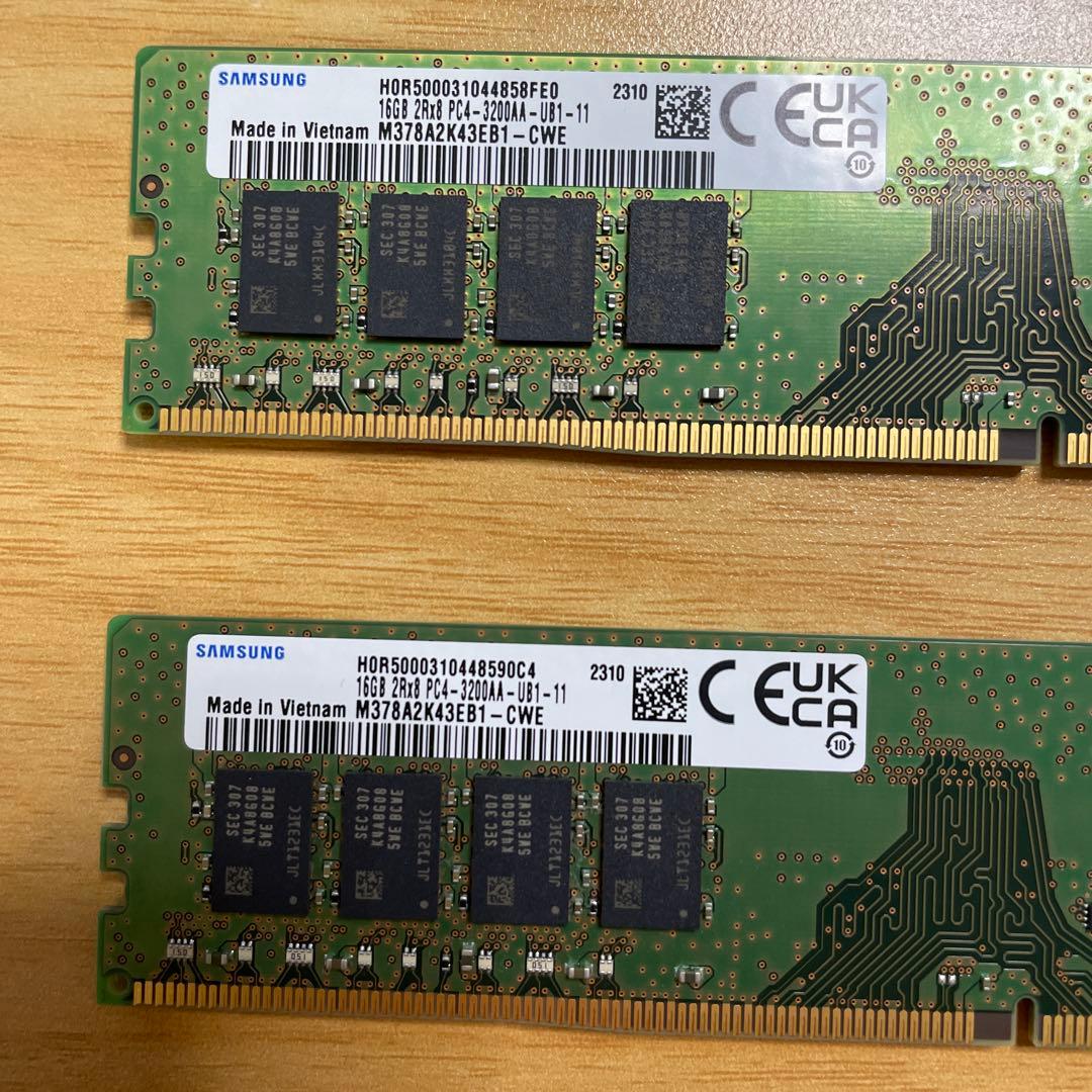 SAMSUNG DDR4 32GB（16GB×2）2R×8 PC4-3200AA
