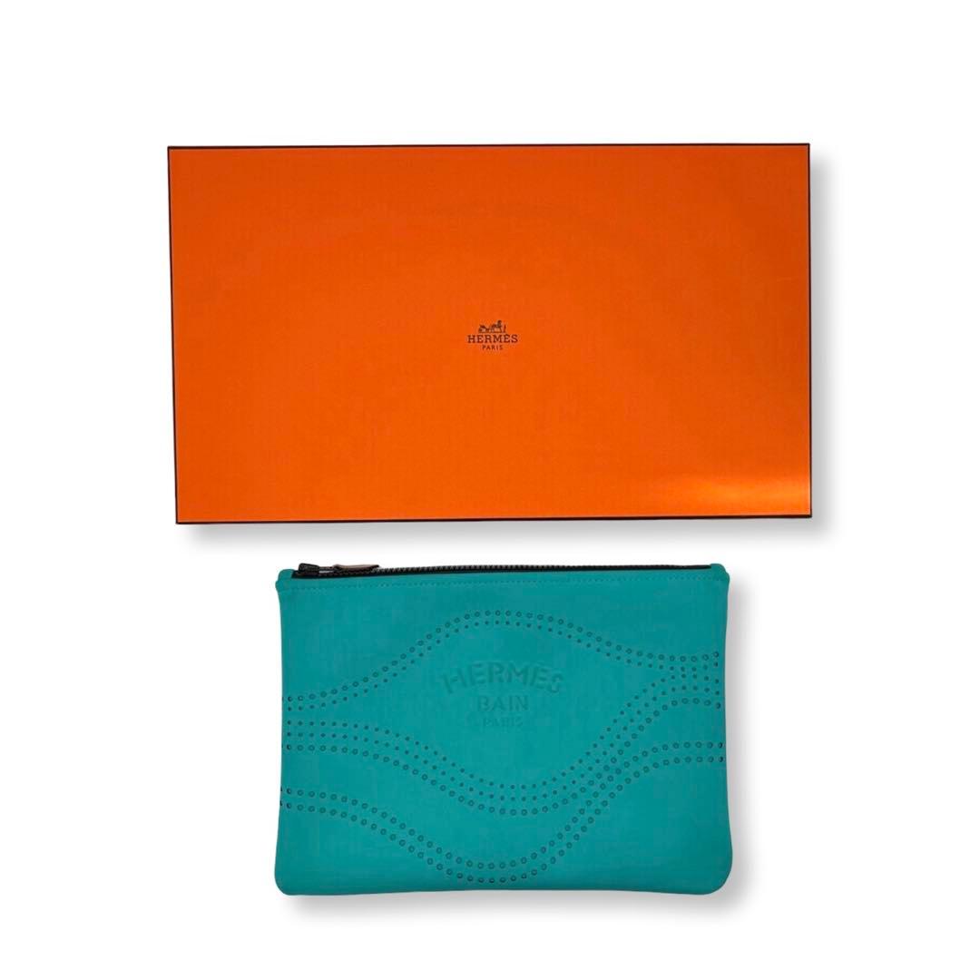 エルメス　ネオバン　MM　ポーチ　グリーン系　小物入れ　クラッチバッグ